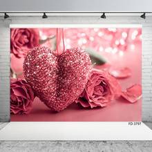 Фон для фотосъемки с изображением красного сердца розы ко Дню Святого Валентина детский романтический фон для фотосъемки реквизит для фотостудии 2024 - купить недорого