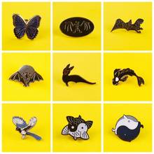 Punk Black Dark Bat Animal Pins Leather Jackets Denim Jeans Backpack Bag Accessories Badges Brooches Enamel Pins Jewelry Gift 2024 - buy cheap