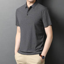 2021 Men's Summer Turn Down Collar Short Sleeve Ice Silk Polo Shirt Male New Korean Fashion Solid Color Knitted Polo Shirts B112 2024 - buy cheap