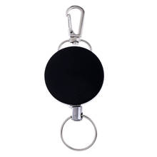 Carrete de insignia-Soporte de tarjeta de identificación de paso de esquí de retroceso retráctil, llavero, anillo, Clip de cinturón, Negro/plateado 2024 - compra barato