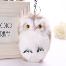 Cute Owl Keychain Plush Faux Rabbit Fur Pompom Pendant Key Rings Keyholder Colorful Accessories For Handbags Gifts 2024 - buy cheap