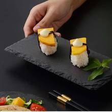 Japanese-style rock plate flat plate plate plate sushi bread dessert set plate black western plate dessert plate home 2024 - buy cheap