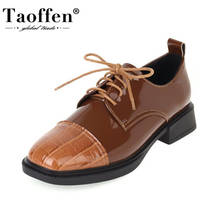 Taoffen-zapatos planos informales con cordones para mujer, calzado de punta cuadrada para oficina, diario, Primavera, talla 34-42 2024 - compra barato