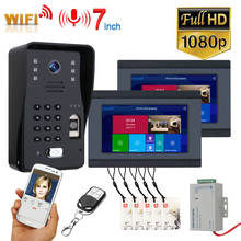 7 inch Wifi Wireless 2or1 Monitors  Video Door Phone Intercom System with Wired Fingerprint RFID AHD 1080P Door Access Control 2024 - buy cheap