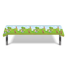 130*220cm animais da fazenda toalha de mesa feliz aniversário decorações do chá de fraldas dos desenhos animados toalha de mesa descartável animal festa favor 2024 - compre barato