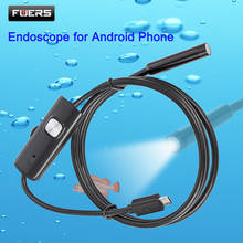 FUERS 2M 1.5M 1M 5.5mm 7mm Endoscope for Android Phone USB Mini Camera Waterproof 6 LED Borescope Car Inspection Camera for PC 2024 - buy cheap