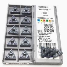 Tnmg160408 tf ic908 tnmg160408 tf ic907 inserções de torno, ferramentas de giro externo cnc para peças de aço inoxidável 2024 - compre barato