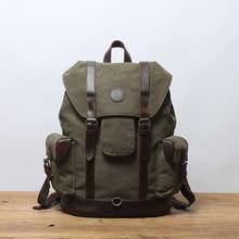 M421 Vintage Mountaineering Leather Laptop Backpacks Men/Women School Backpacks Men Travel Bag Canvas Backpack Large Capacity 2024 - buy cheap
