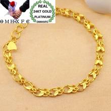 Omhxfc atacado europeu moda mulher menina festa de aniversário presente de casamento elegante ligação geométrica 24kt ouro pulseiras be242 2024 - compre barato