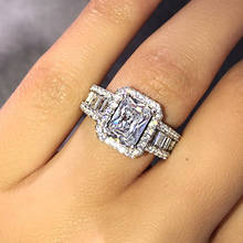 VAGZEB Роскошные брендовые серебряные свадебные кольца для женщин 3 карата AAA + кольцо с кубическим цирконием модные ювелирные изделия 2024 - купить недорого