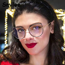 Alta qualidade óculos ópticos 2020 mulheres olho de gato grande quadro retro feminino armação de metal óculos lente transparente oculos 2024 - compre barato