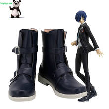 Persona 3 Yuuki Makoto Black Cosplay Shoes Long Boots Leather Custom Made CosplayLove 2024 - buy cheap