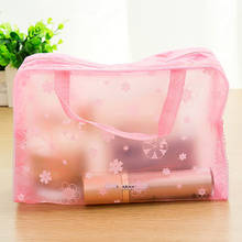 Bolsa organizadora de maquillaje para mujer, neceser de almacenamiento para baño, impermeable, transparente, Floral, de PVC, para viaje 2024 - compra barato