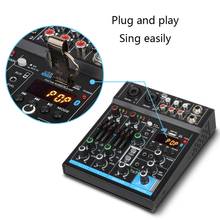 Mixer 4-Channel USB Interface , DJ Sound Controller with Bluetooth Soundcard for Computer Recording X37A 2024 - buy cheap