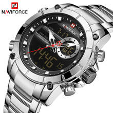 NAVIFORCE мужские часы Топ люксовый бренд спортивные мужские военные часы полностью стальные водонепроницаемые кварцевые цифровые часы Relogio Masculino 2024 - купить недорого