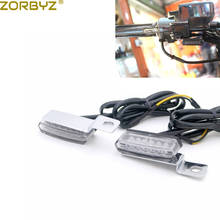 Zorbyz mini seta de led para motocicleta, seta indicadora led universal, cromada, 12v, para harley bmw triumph 2024 - compre barato