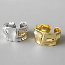 Модное кольцо неправильной формы с выпуклым золотым и серебряным цветом, широкое Открытое кольцо на палец для женщин и мужчин, ювелирные изделия 2024 - купить недорого