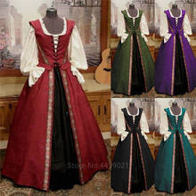 Fantasia medieval de princesa, vestido renascentista, vestido de palácio, princesa, halloween, carnaval, festa para mulheres e adultos 2024 - compre barato