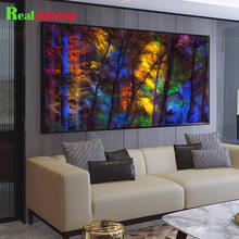 Большая Алмазная 5D картина «сделай сам», красочные лесные деревья, 3D полноразмерная/Круглая Мозаика, алмазная вышивка N1672 2024 - купить недорого