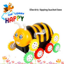 Camión de volteo eléctrico para niños, Cubo de volteo de abeja pequeña, juguete de coche eléctrico para niños 2024 - compra barato