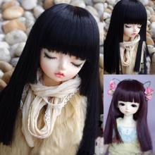 24 color BJD SD1/3 1/4 1/6 1/8 1/12 doll wig high temperature fiber hair Qi Liuhai a knife flat straight hair doll wig 2024 - buy cheap