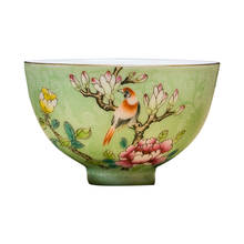 Delicate Jingdezhen Pure Hand Painted Flower Bird Porcelain Small Tea Bowl Kung Fu Teacup 2024 - buy cheap