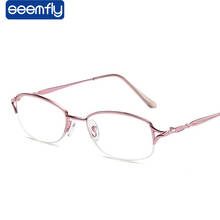 Seemfly-gafas de lectura clásicas para mujer, anteojos de media montura, color rosa claro, elegantes, con visión lejana, + 1,0 a + 4,0 2024 - compra barato