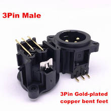 20Pcs/lot higt quality XLR 3Pole Gold-plated Right Angle Male/Female 3Pin Bent socket Chassis PCB Panel Socket Connector Mic 2024 - buy cheap