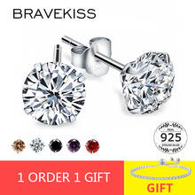 BRAVEKISS-pendientes de plata de primera ley y circón para mujer, aretes pequeños, plata esterlina 925, Circonia cúbica, Zirconia, circonita, zirconita, estilo moderno, BLE0285 2024 - compra barato