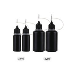100pcs Black Color Empty Bottle 10ml 30ml Plastic Dropper Bottles with Screw Metal Tips  E Liquid Needle Bottle 2024 - buy cheap