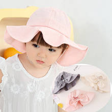 Cute Baby Panama Hat With Bow Summer Spring Outdoor Baby Girl Sun Hats Wide Brim Cotton Children Kids Beach Cap 2024 - buy cheap