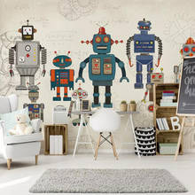 Milofi-papel tapiz 3D personalizado, mural de robot de dibujos animados nórdico para habitación de niños, sala de estar, dormitorio, decoración de pared, pintura wa 2024 - compra barato