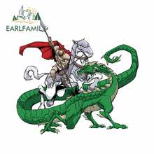 Earlfamily adesivo de 13cm x 12.2cm, adesivo 3d engraçado com anime à prova d'água, para saint george e dragão, personalidade criativa de van 2024 - compre barato