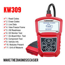 Ferramenta de diagnóstico do carro konnwei kw309 ms309 u480 obd2/eobd leitor código scanner componentes eletrônicos de confiança automóvel acessórios do carro 2024 - compre barato
