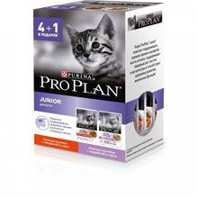 Набор промопаков: Влажный корм Pro Plan для котят в возрасте от 6 недель до 1 года, с Индейкой, с Говядиной в соусе, 425 г x 12 шт. 2024 - купить недорого