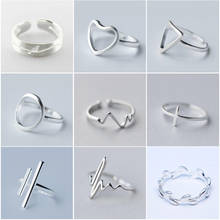 Smjel anel geométrico feminino, anel em formato de triângulo redondo ajustável para mulheres, joias minimalistas para mulheres 2019 2024 - compre barato