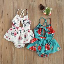 0-24M Cute Newborn Baby Girl Sleeveless Strap Floral Dress Romper Jumpsuit One Pieces Summer Clothes 2024 - buy cheap
