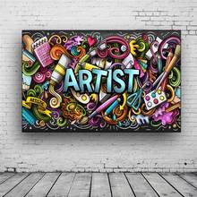 Cartoon Street Graffiti Art Canvas Painting Abstract Posters and Prints Cuadros Wall Art Picture for Living Room Home Decoration 2024 - buy cheap