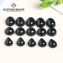 10 unids/lote de cabujones de ágata negra Natural, cuentas de forma de piedras preciosas sueltas redondas/ovaladas/colgantes de joyería hecha a mano 2024 - compra barato