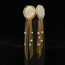 XF800 Genuine Natural Freshwater Baroque Pearl Earrings Gold Filled Handmade Vintage Tassel Earrings for Women Fine Jewelry E526 2024 - buy cheap