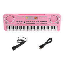 61 teclas teclado eletrônico piano musical brinquedos infantis com microfone para crianças 2024 - compre barato