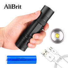 D20 AliBrit poderoso XLamp XHP50 xhp50 usb led Zoom lanterna tocha 18650 bateria Recarregável lanterna lanterna para camping