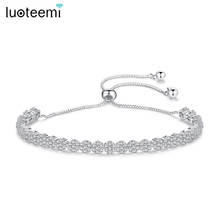 Artigos teemi pulseira de tênis de zircônio cúbico, pulseira ajustável de luxo para mulheres, corte branco, cristal cz, joias de casamento, bijuterias 2024 - compre barato