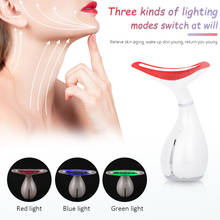 LED Photon Therapy Neck Facial Lifting Massager Reduce Double Chin Heating EMS Skin Tighten Anti-Wrinkle Remove Neck Device 2024 - buy cheap
