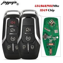 Jingyuqin 4 кнопки 433,92/434 МГц ID49 Чип дистанционного Автомобильный смарт ключ-брелок для Ford Mustang край проводник Fusion Mondeo Kuka 2024 - купить недорого