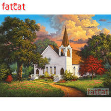 FATCAT 5d diy diamond painting garden cottage landscape full square round drill diamond embroidery sale home decoration AE2297 2024 - buy cheap