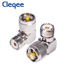 Cleqee 1PC Right Angle UHF PL259 Male Plug To SO239 Female Jack RF Coaxial Adapter Copper Connector 2024 - buy cheap