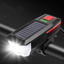 Luz LED Solar T6 para bicicleta, faro delantero de 350 lúmenes, recargable por USB, accesorios para ciclismo 2024 - compra barato