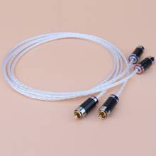 YTER 8 Core OCC однокристальный серебристый аудиокабель Hifi RCA соединительный кабель с позолоченной вилкой для усилителя CD плеера 2024 - купить недорого