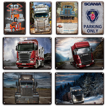 Scania Metal Wall Art Tin Sign Vintage Truck Metal Sign Plaque Man Cave Garage Decor Retro Poster Irish Pub Living Room Decor 2024 - buy cheap